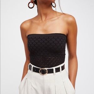 Free People Black Honey Comb Tube Top (XS/S)